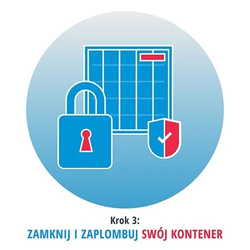 Krok 3 – kontener zamknięty na kłódkę i zaplombowany