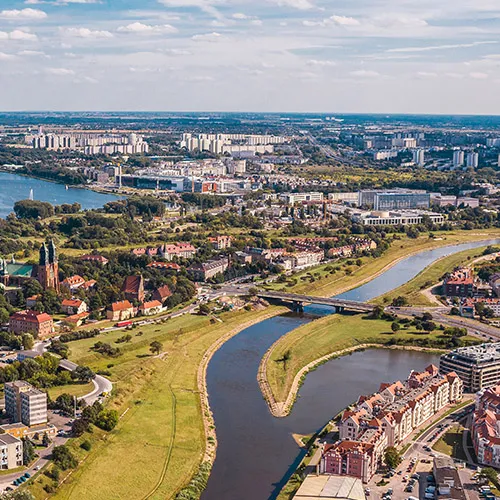Panorama Poznania z lotu ptaka